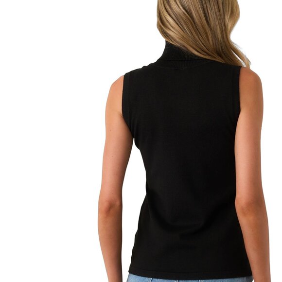 BCBGMaxazria Angora/Wool Bland Sleeveless Turtleneck Sweater - Picture 3 of 8